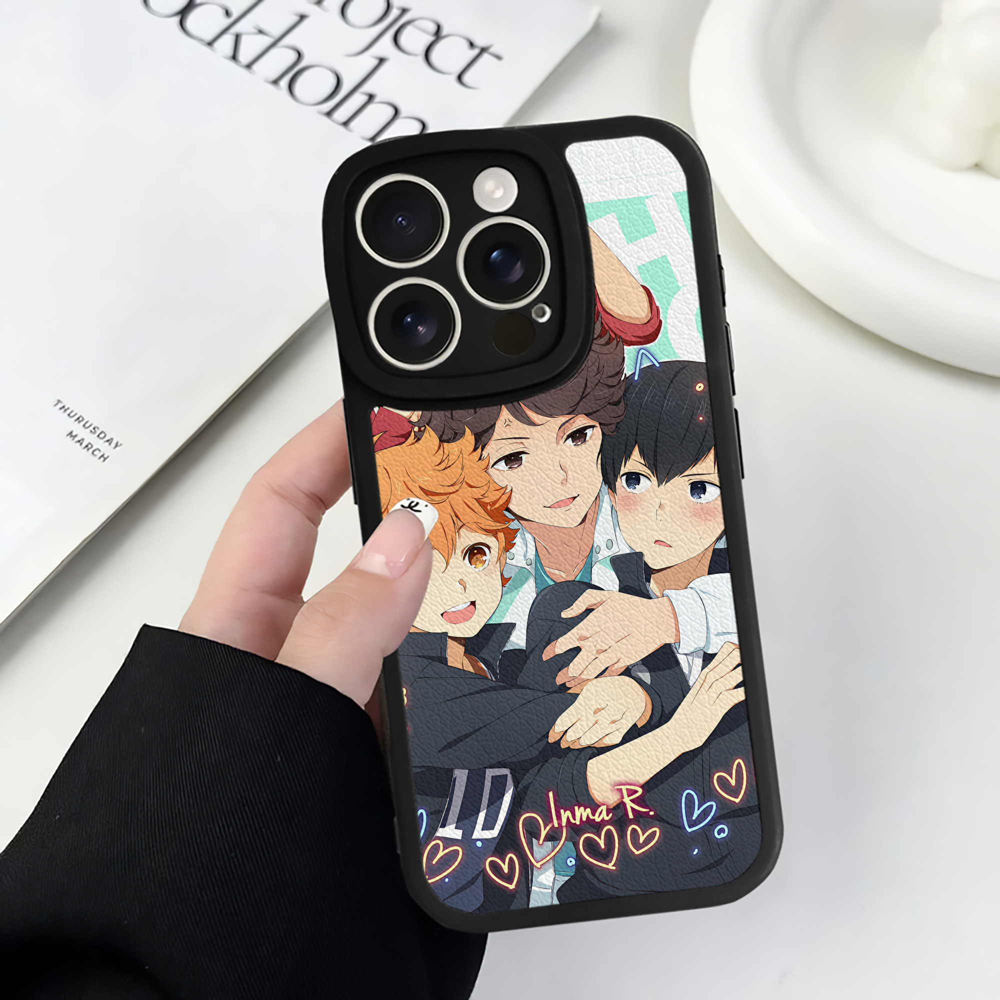 （画像用） ハイキュー!! Haikyu!! 【iPhone 16シリーズ対応】シリコンスマホケース（レザー調） 材質：シリコン